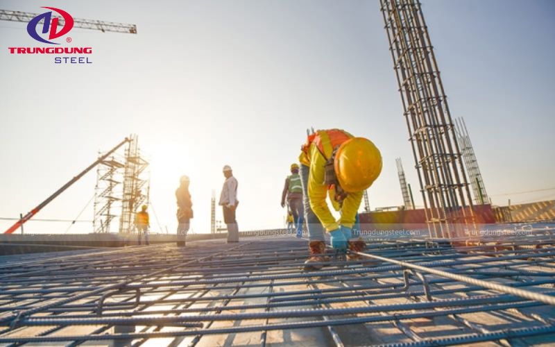Thép D12 thường ứng dụng trong xây dựng các công trình nhà dân dụng