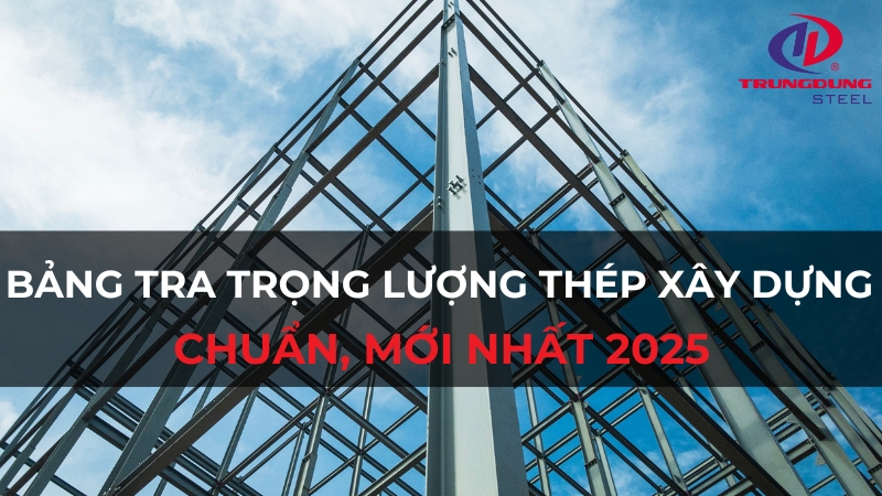 Bảng tra trọng lượng thép xây dựng chuẩn, mới nhất 2025