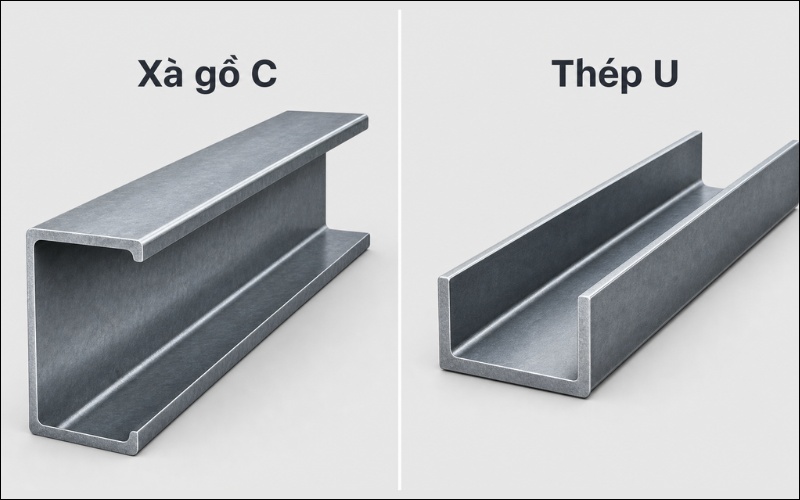 Sự khác nhau giữa thép xà gồ C và thép hình U