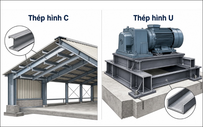Ứng dụng phổ biến của thép hình C và U
