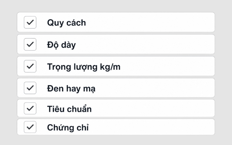 Thông tin cần hỏi khi mua thép hình C và U